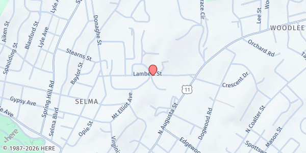 Map showing Augusta Health Staunton Medical Associates at 42 Lambert St. #511, Staunton, VA