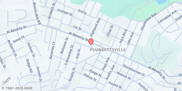 Map showing Salvation Army - Staunton at 1700 W Beverly St, Staunton, VA