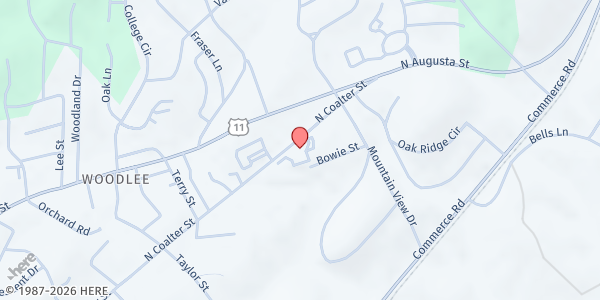 Map showing Staunton Augusta Church Relief Association (SACRA) at 1615 North Coalter St., Staunton, VA