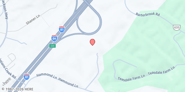 Map showing Victory Worship Center at 200 Hammond Ln., Staunton, VA