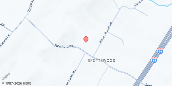 Map showing Kingsway Help Center at 797 Spottswood Rd, Steeles Tavern, VA
