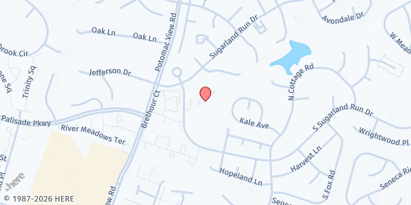 Map showing Loudoun Hunger Relief - Sugarland Elementary School at 65 Sugarland Run Dr., Sterling, VA