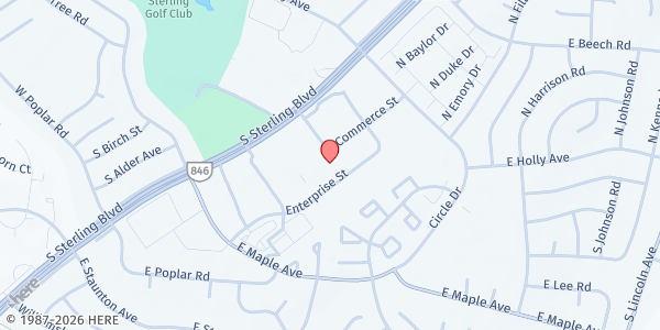 Map showing Mobile Hope - Mobile Food Distribution at Big Lots at 300 Enterprise Street, Sterling, VA