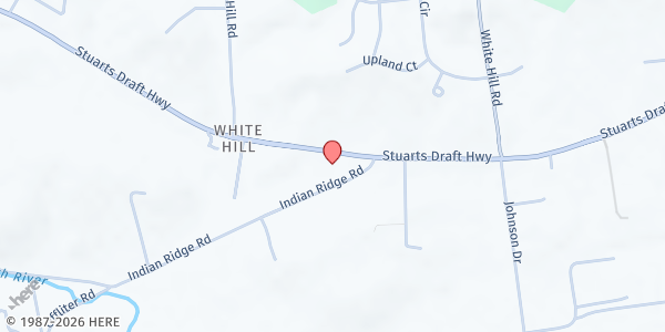 Map showing Calvary United Methodist Church (UMC) at 2179 Stuarts Draft Highway, Stuarts Draft, VA