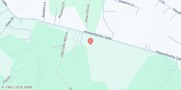 Map showing Potters House Food Pantry at 801 Howardsville Turnpike, Stuarts Draft, VA