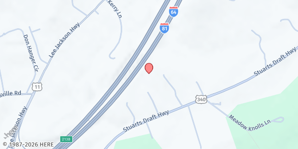 Map showing Rejoicing Life - Community Touch Food Pantry at 2857 Stuarts Draft Highway, Stuarts Draft, VA