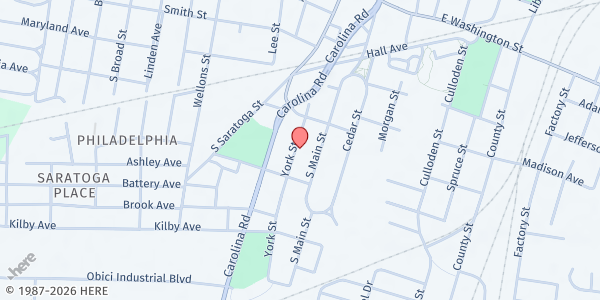 Map showing Capernaum 7th Day Adventist Church at 316 York St., Suffolk, VA