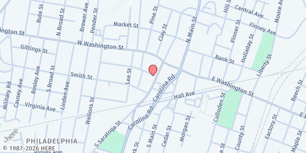 Map showing Love Christian Center at 143 S. Saratoga St., Suffolk, VA