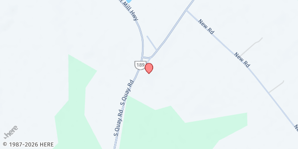 Map showing South Quay Baptist Church at 9617 S. Quay Rd., Suffolk, VA