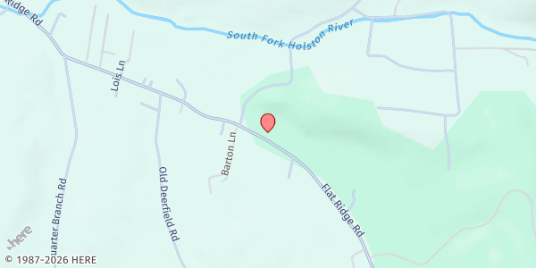Map showing Sugar Grove Church of God of Prophecy at 533 Flat Ridge Rd, Sugar Grove, VA