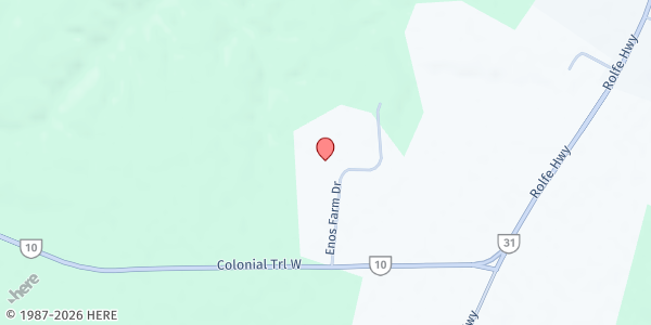 Map showing Surry County Rec Center at 205 Enos Farm Drive, Surry, VA