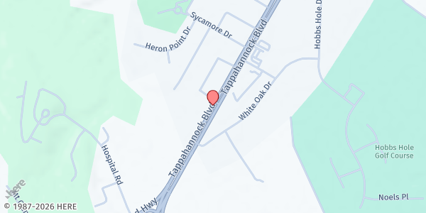 Map showing Tappahannock 7th Day Adventist at 1683 Tappahannock Blvd., Tappahannock, VA