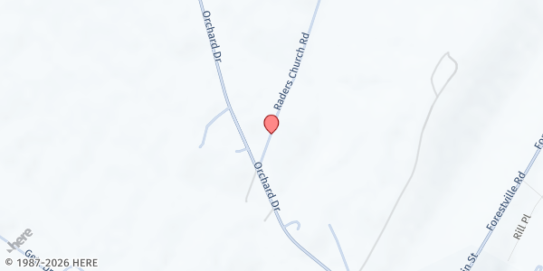 Map showing Rader Lutheran Church at 17072 Raders Church Rd, Timberville, VA