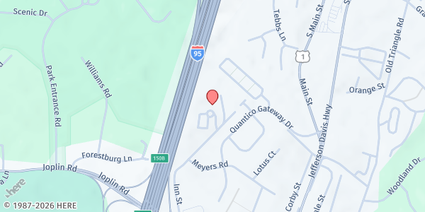 Map showing Triangle Baptist Church at 4345 Inn St., Triangle, VA