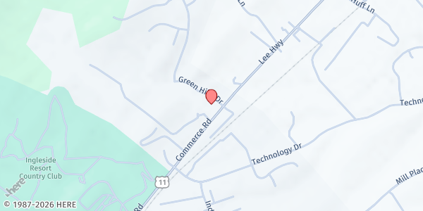 Map showing Augusta Health Verona Family Practice at 1 Green Hills Dr., Verona, VA