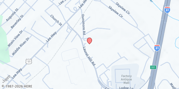Map showing Blue Ridge Area Food Bank Distribution Network at Blue Ridge Area Food Bank - Distribution Network, Verona, VA
