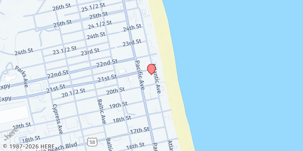 Map showing 5 Loaves 2 Fish Ministry at 2014 Atlantic Ave, Virginia Beach, VA