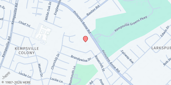 Map showing Church of Ascension at 4853 Princess Anne Rd., Virginia Beach, VA