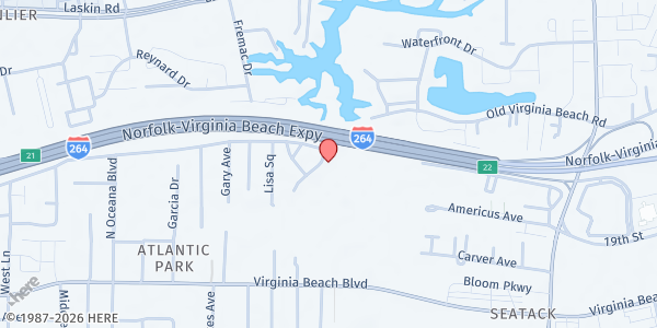 Map showing Creating Legacies Inc. at Creating Legacies Inc., Virginia Beach, VA