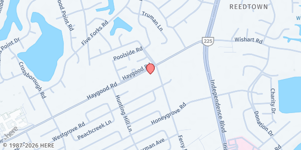 Map showing Haygood United Methodist Church at 4713 Haygood Rd., Virginia Beach, VA
