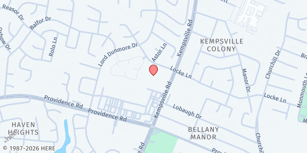 Map showing Kempsville Presbyterian Church at 805 Kempsville Rd., Virginia Beach, VA