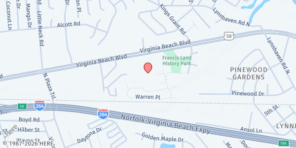 Map showing Open Door Chapel VA Beach at 3177 Virginia Beach Blvd., Virginia Beach, VA