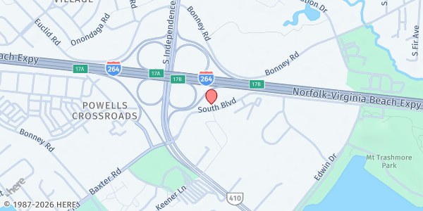 Map showing Union Baptist Church Food Pantry at 4608 South Blvd., Virginia Beach, VA