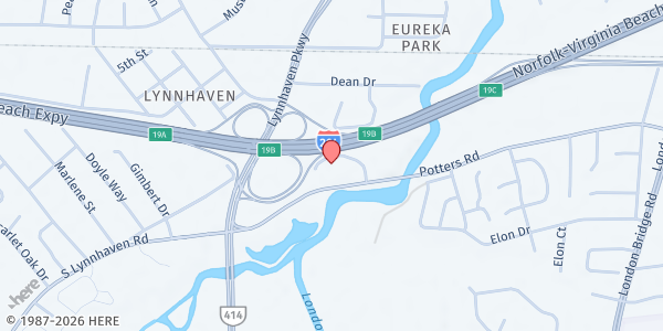 Map showing WAVE City Care at 629 Wesley Dr., Virginia Beach, VA