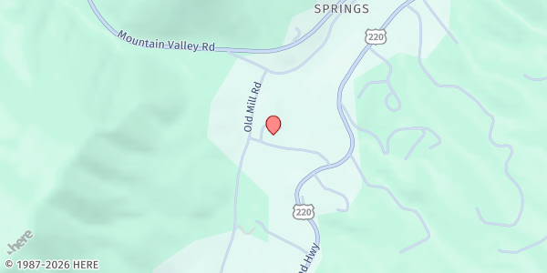 Map showing Bath County Social Services - Warm Springs at 65 Courthouse Hill Rd, Warm Springs, VA