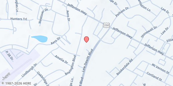 Map showing Augusta Health Wayneboro Urgent Care at 201 Lew Dewitt Boulevard, Waynesboro, VA