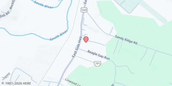 Map showing Blue Ridge Chapel Church of the Brethren at 19 Browns Lane, Waynesboro, VA