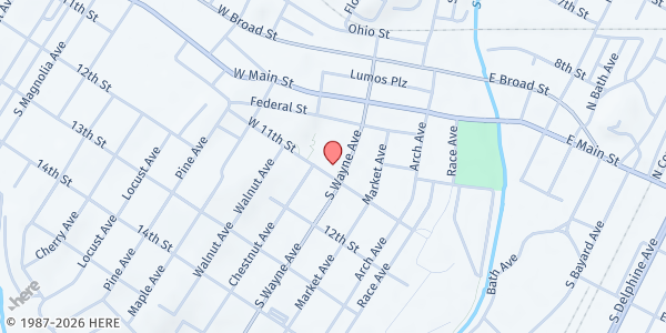 Map showing First Presbyterian Church - Waynesboro at 249 S Wayne Avenue, Waynesboro, VA