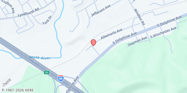 Map showing Massie Memorial COGIC at 1096 Albemarle Avenue, Waynesboro, VA