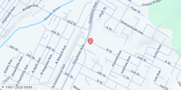 Map showing Salvation Army – Waynesboro at 900 B St, Waynesboro, VA