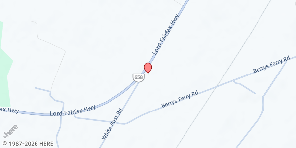 Map showing Community Table -- FISH of Clarke County at 14401 Lord Fairfax Hwy, White Post, VA