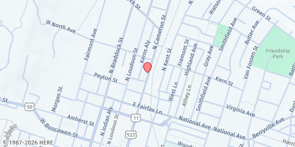 Map showing Cameron Market - Winchester Rescue Mission at 435 N Cameron St, Winchester, VA