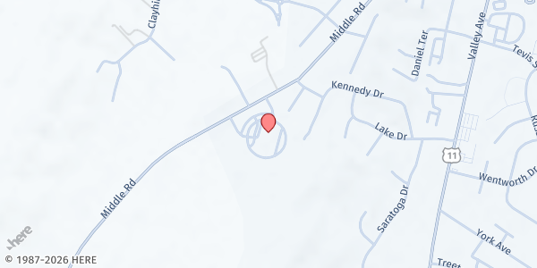 Map showing Olive Branch Food Pantry @ Victory Church at 2870 Middle Road, Winchester, VA