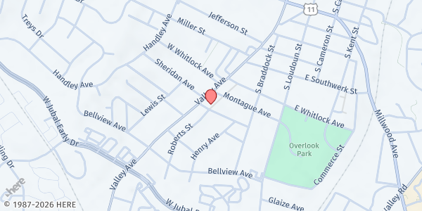 Map showing SDA Church of Winchester at 156 Lambden Ave., Winchester, VA