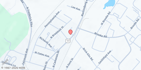 Map showing Warriors for Christ Food Pantry at B, Winchester, VA