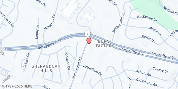 Map showing Winchester Grace Brethren Church at 143 Greenwood Rd, Winchester, VA