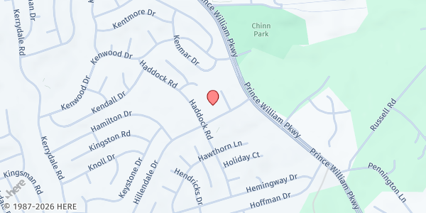 Map showing Dale City Church of Christ at 13130 Hillendale Dr., Woodbridge, VA