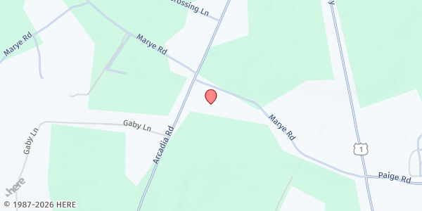 Map showing Bethany Baptist Church at 5001 Arcadia Rd, Woodford, VA