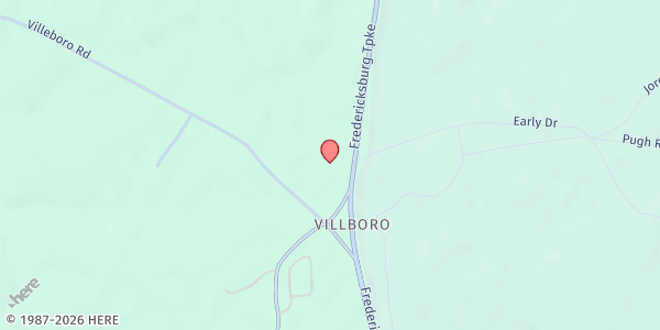 Map showing Third Mt. Zion Baptist Church at 9132 Fredericksburg Tpke, Woodford, VA