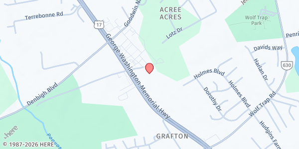 Map showing The Mount at Peninsula at 6406 George Washington Memorial Highway, Yorktown, VA