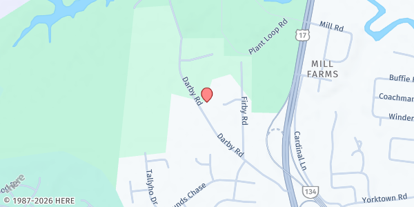 Map showing Zion Prospect Baptist Church at 408 Darby Road, Yorktown, VA