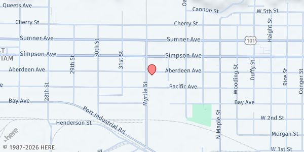 Map showing Aberdeen Avenue Baptist Church at 2733 Aberdeen Ave, Aberdeen, WA