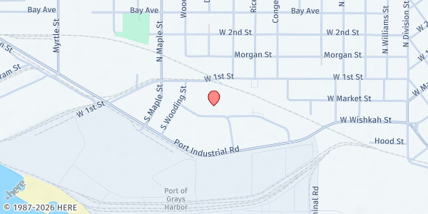 Map showing Aberdeen Community Food Bank at 2120 Commerce St, Aberdeen, WA