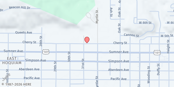 Map showing Adventist Community Services of Grays Harbor at 3101 Cherry St, Aberdeen, WA