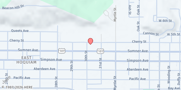 Map showing Adventist Community Services of Grays Harbor at 3010 Cherry St, Aberdeen, WA