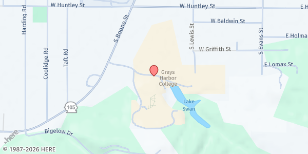 Map showing Harbor Landing Food Pantry at 1620 Edward P Smith Drive, Aberdeen, WA